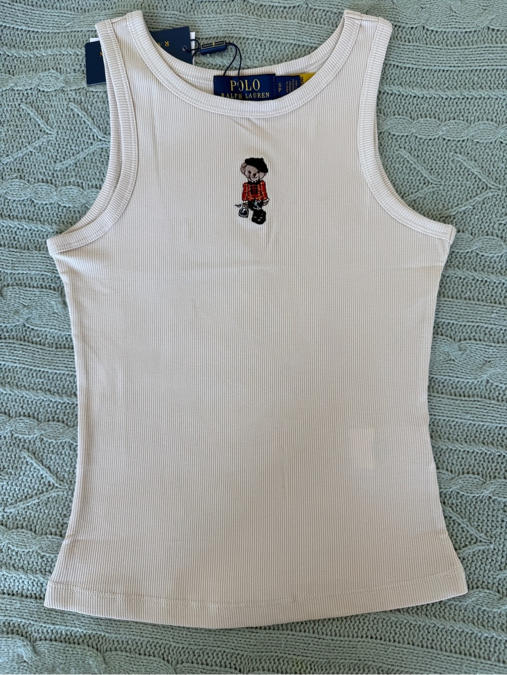 Polo by Ralph Lauren Cream Ribbed Tank